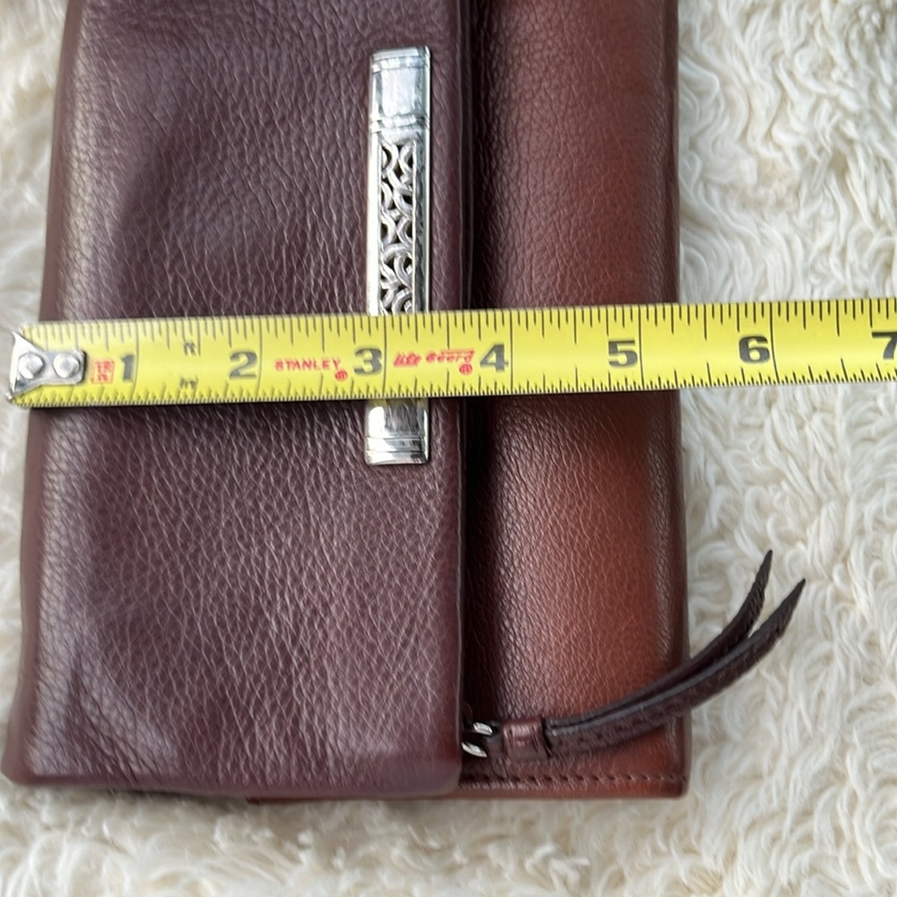 Brighton Two-tone Brown Pebbled Leather Monochromatic Bag Purse Wallet Wristlet - Picture 12 of 13